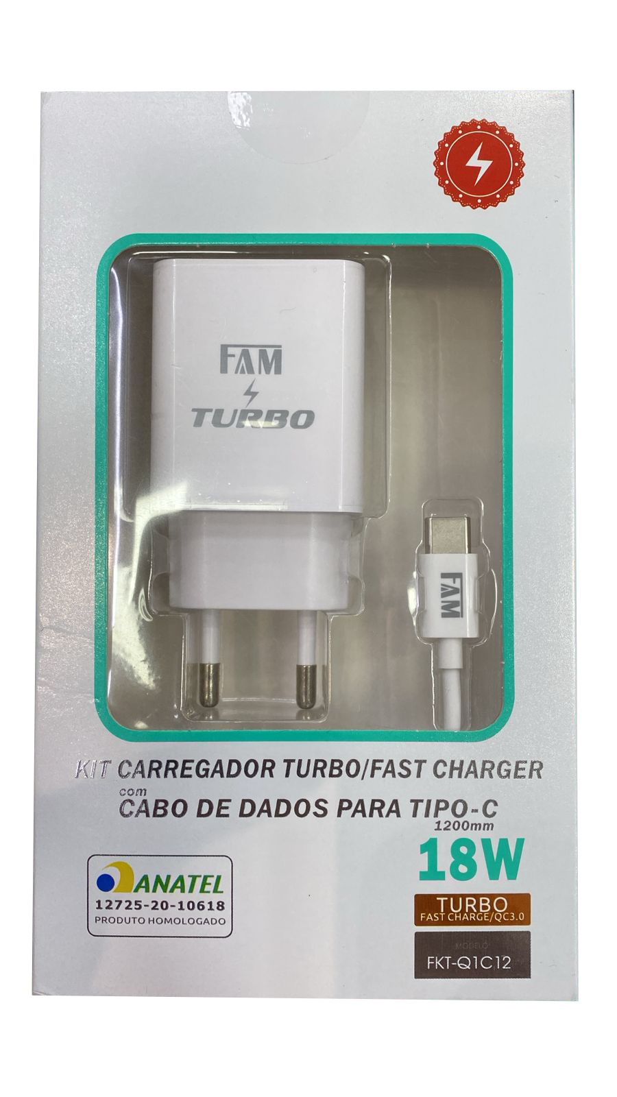 Carregador de Celular Turbo/Fast Charger/QC3.0 18W