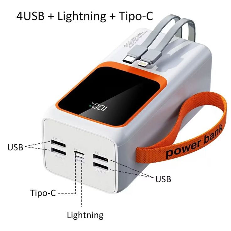 Power Bank turbo 50000mah Carregador Portátil gold BTE-61A